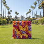 Orange, Purple, Pink and Yellow Premium Flower Wall - 032