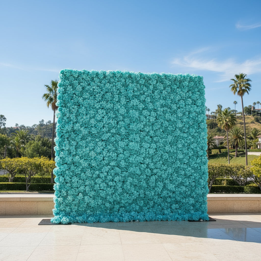 Classic Teal Rose Flower Wall - 242