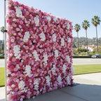 Dripping White, Hot Pink & Purple Premium Flower Wall - 141
