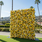 Yellow Lemon Burnt Orange Premium Rose Flower Wall - 012