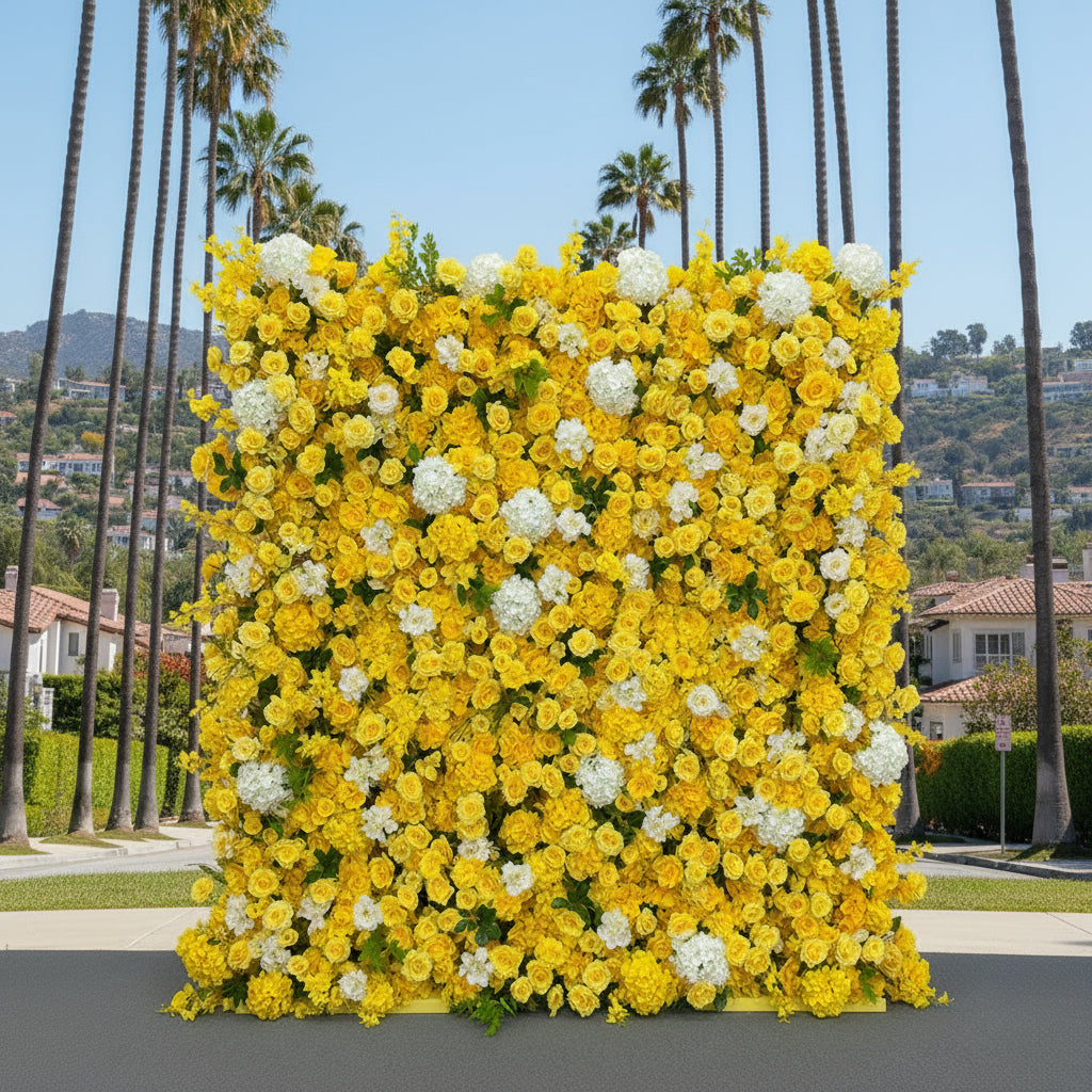 Into the Meadow Yellow Rose Premium Flower Wall - 283