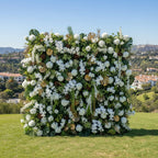 Wild White Brown, and Tan Greenery Premium Flower Wall Backdrop - 539