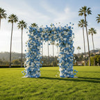 White & Blue Wild Rose Premium Floral Square Arch - 5004