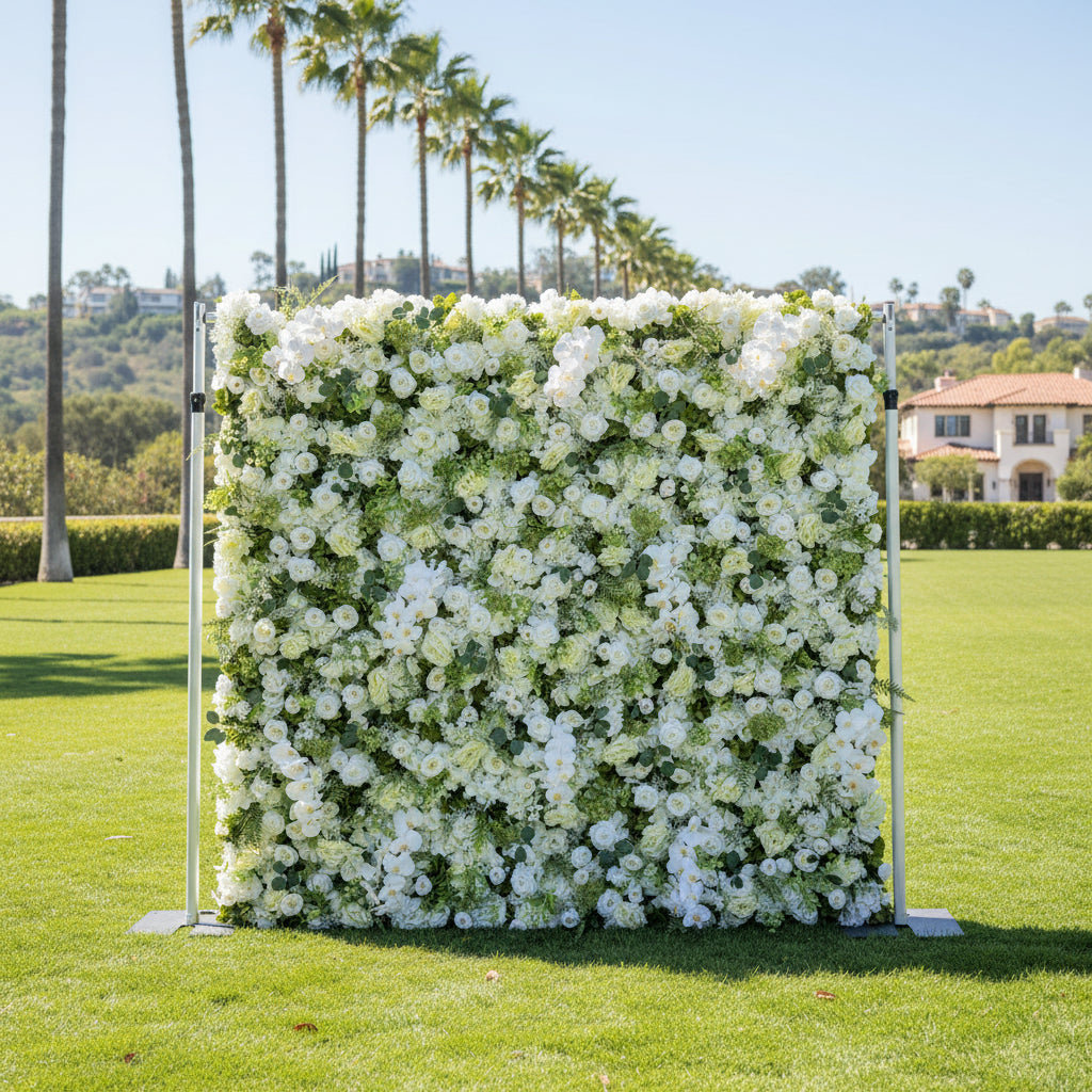 White Ivory Greenery Premium Flower Wall - 272