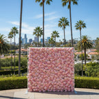 Classic Pink Sunflower Rose Deluxe Flower Wall Backdrop - 273