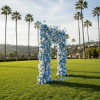 White & Blue Wild Rose Premium Floral Square Arch - 5004