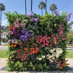 Purple, Pink and Orange Greenery Premium Deluxe Flower Wall - 231