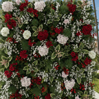 Red, Whtie and Greenery Premium Flower Wall Backdrop - 295