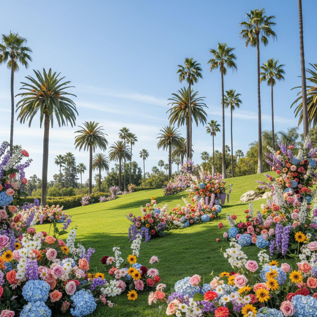Rainbow Sunflower Premium Flower Wall Backdrop - 329