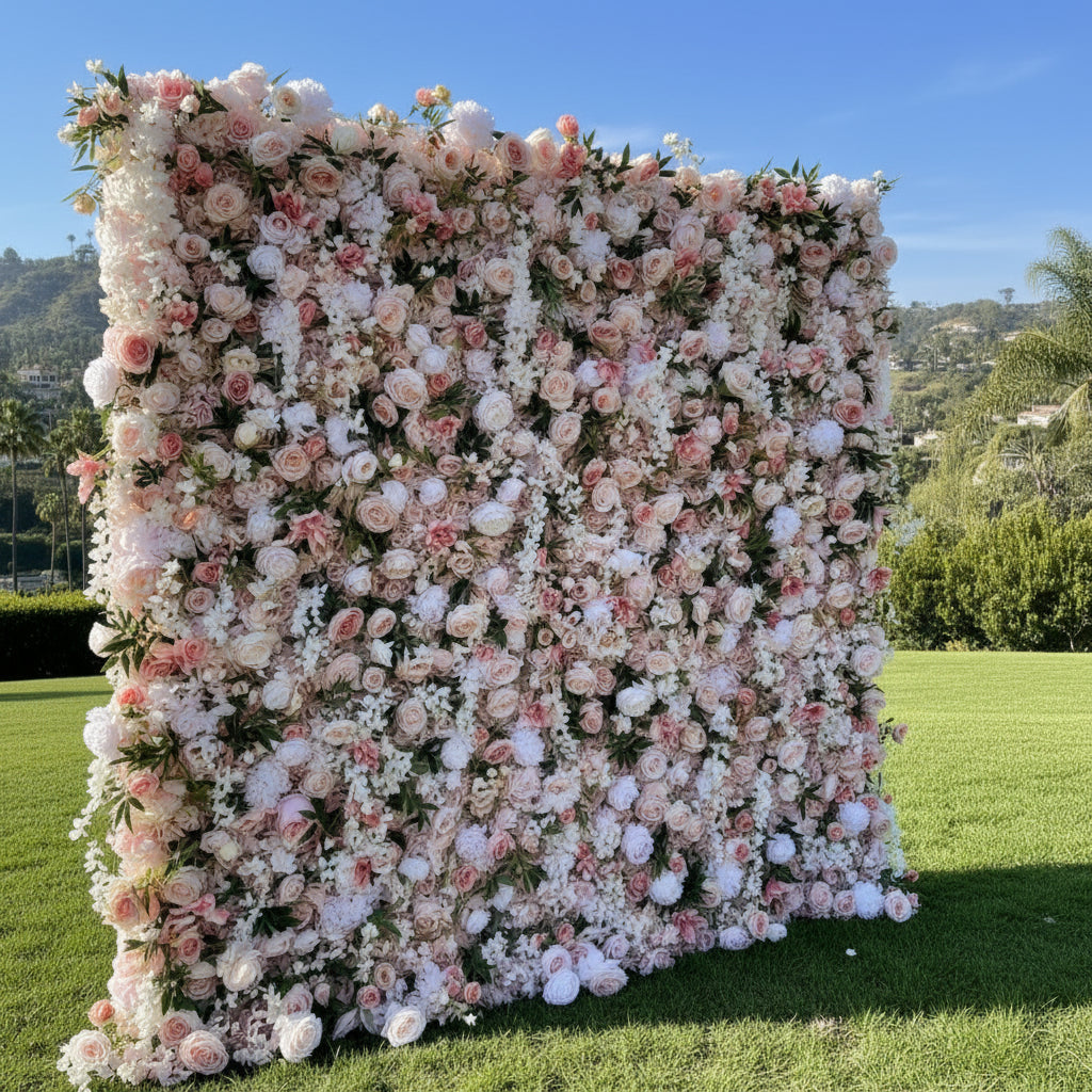 Dripping Pink Peach Premium Flower Wall - 139