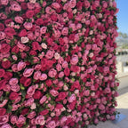 Two Shades of Pink With Greenery Premium Flower Wall - 122