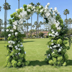 Green and White 2 Piece Premium Flower Horn Arch Set - 4601