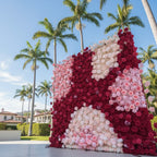 Pink & Red Cream Premium Rose Flower Wall - 106