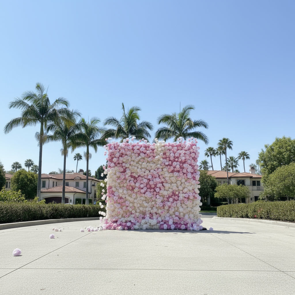 Light Pink Cream Premium Rose Flower Wall - 099