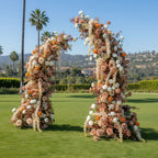 Orange, Peach Cream 2 Piece Premium Flower Horn Arch Set - 4607