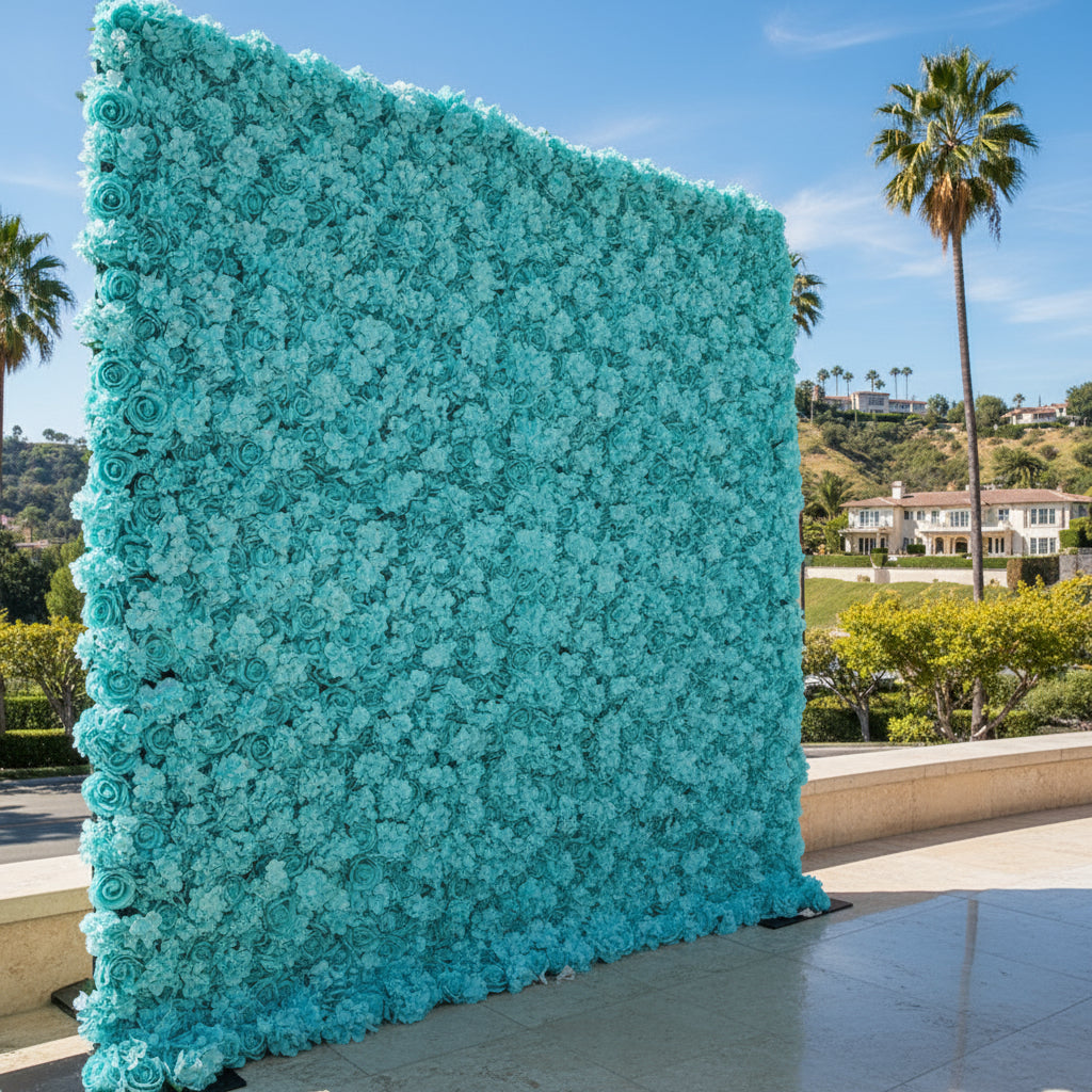 Classic Teal Rose Flower Wall - 242