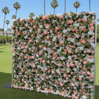Peach & White Wild Rose Premium Greenery Wall - 203