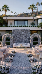 Dark Grey Wild Rose Flower Wall Backdrop - 243