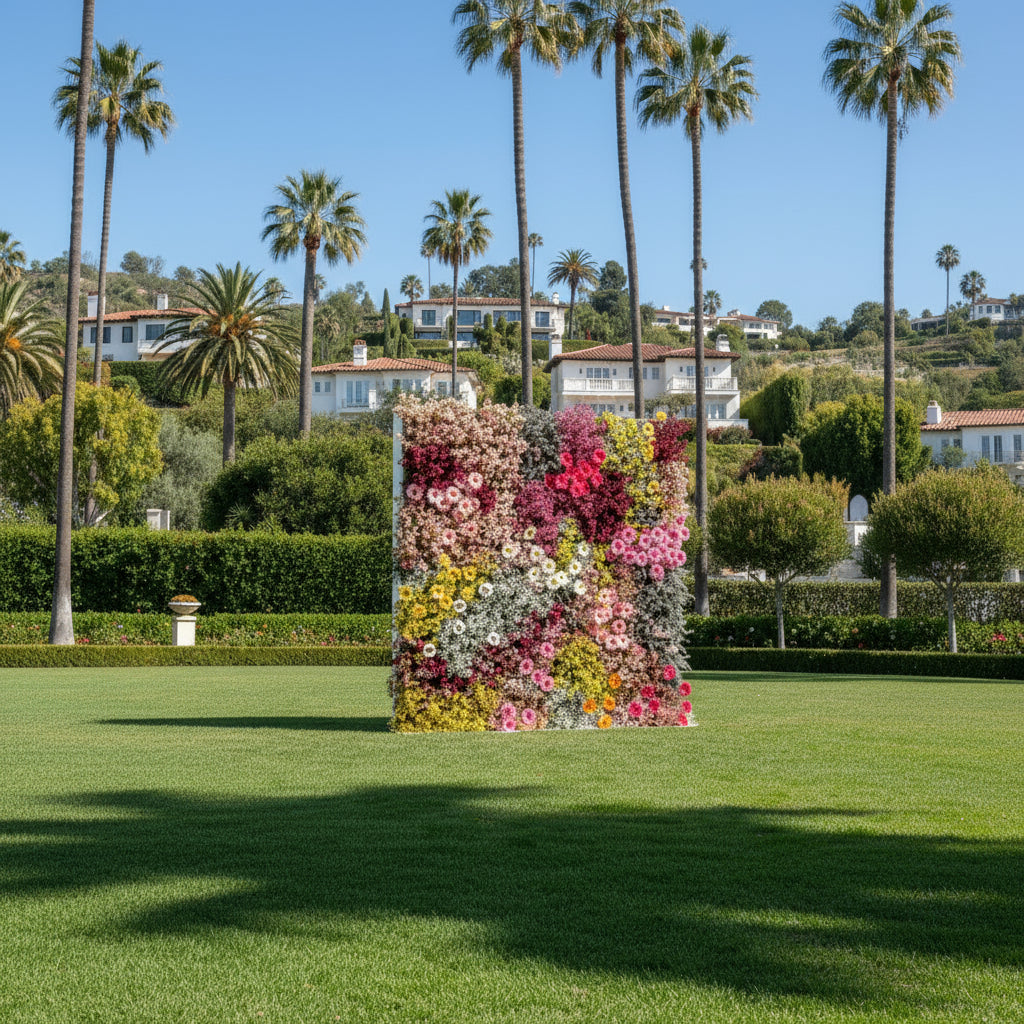 Pink, Brown, Red & Yellow Premium Flower Wall - 132