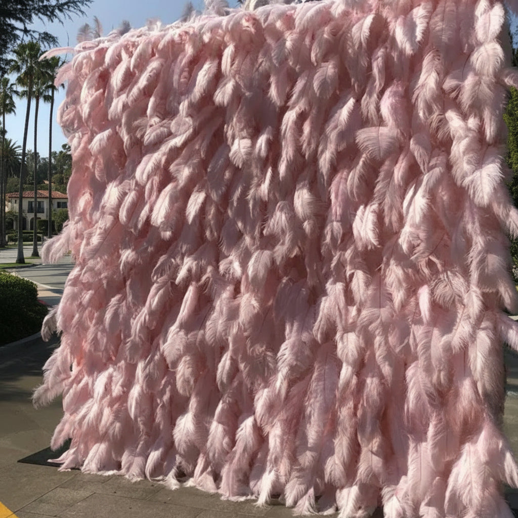 Light Pink Feather Wall - 075