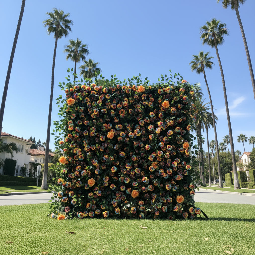 Ultimate Rainbow Rose Premium Flower Wall - 007