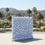 Deluxe Baby Blue Wild Rose Premium Flower Wall - 029