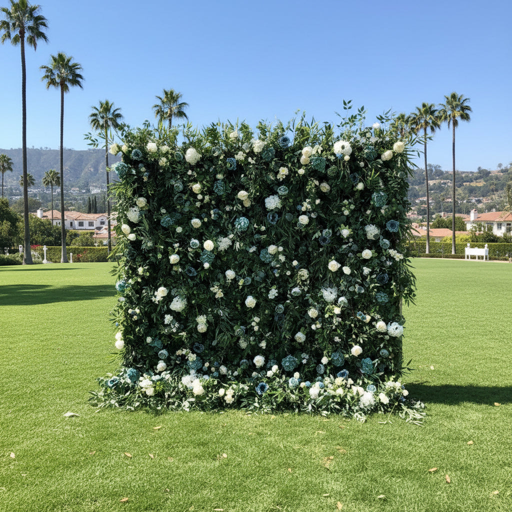Into The Meadow Greenery Blue Rose Flower Wall - 055
