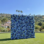 Dark and Light Blue Premium Flower Wall - 1034