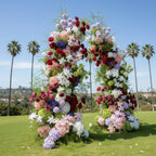 Red, Green, White and Purple 2 Piece Premium Flower Horn Arch Set - 4597