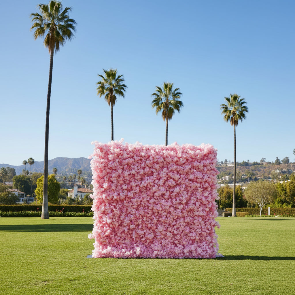 Light Pink Cherry Blossom Premium Flower Wall - 084