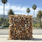 Into the Meadow Premium Tan & White Blush Flower Wall - 058