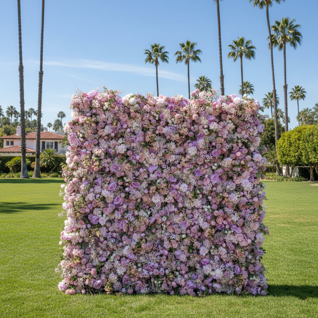 Purple Lavender Mini Sunflower Premium Flower Wall - 013