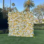 Yellow & White Wild Rose Premium Flower Wall - 123