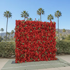 Dripping Bright Red Greenery Premium Flower Wall - 220