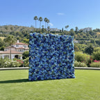 Dark and Light Blue Premium Flower Wall - 1034