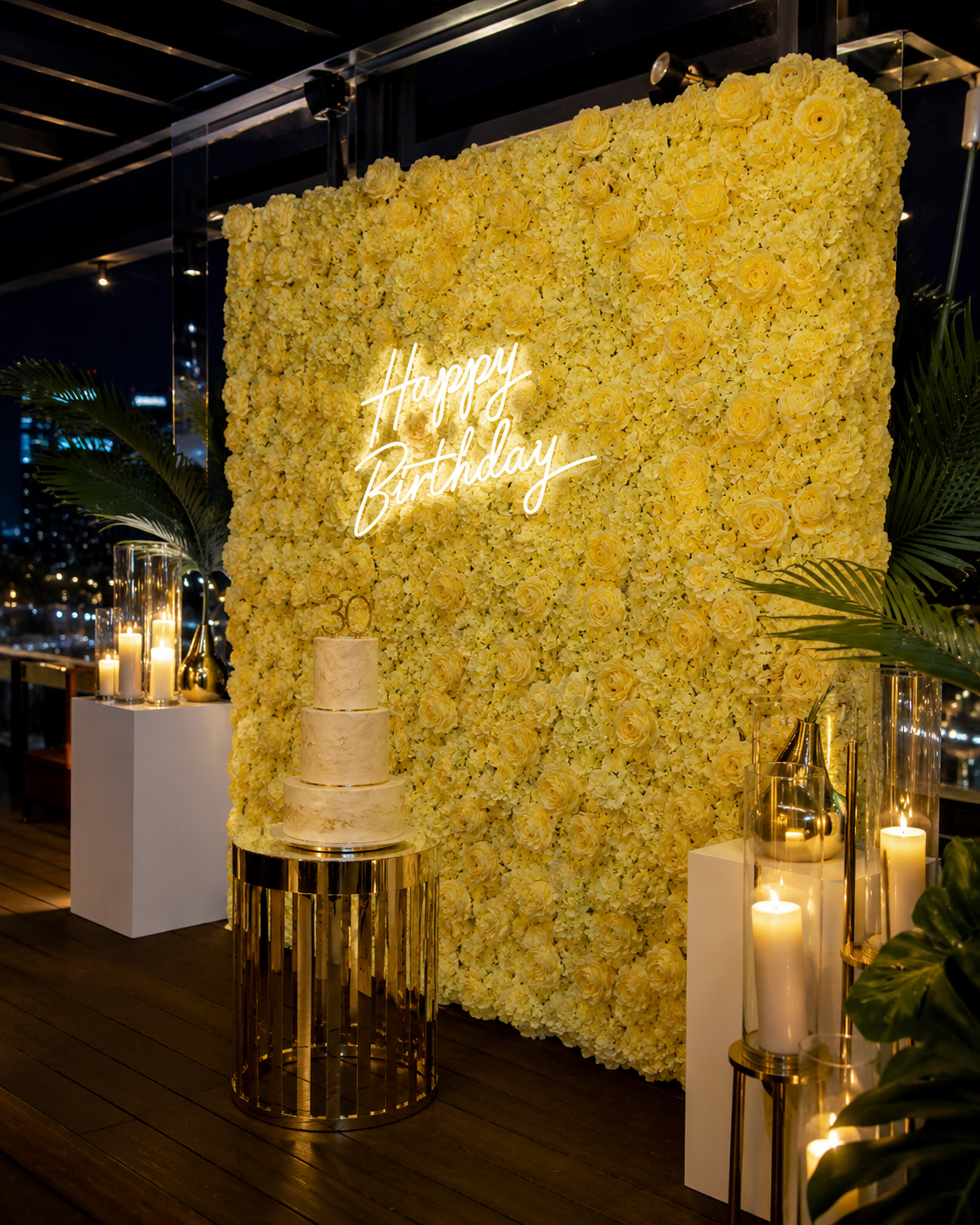 Classic Yellow Rose Hydrangea Flower Wall & Backdrops | 216