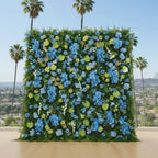 Dripping Blue Greenery Premium Flower Wall Backdrop - 294