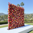 Pink, Orange & Yellow Wild Rose Premium Flower Wall - 121