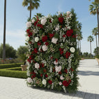 Red, Whtie and Greenery Premium Flower Wall Backdrop - 295