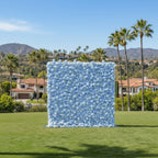 Light Blue Rose & Babys Breath Flower Wall - 334