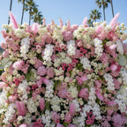 Dripping Pink and Cream Deluxe Premium Flower Wall Backdrop - 330