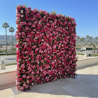 Two Shades of Pink With Greenery Premium Flower Wall - 122
