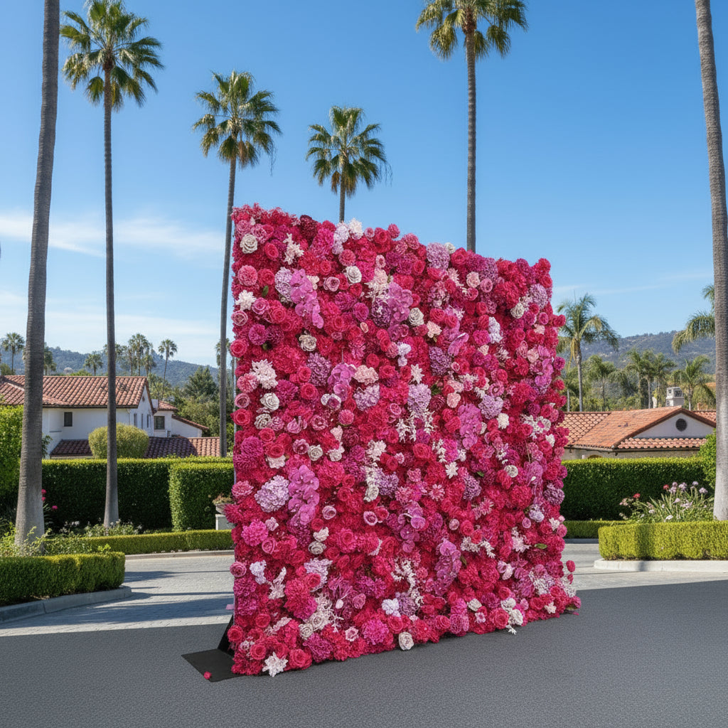 Dripping Bright Pink and Light Pink Premium Flower Wall - 209