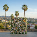 Orange Yellow Pink Greenery Premium Flower Wall Backdrop - 248