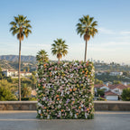 Orange Yellow Pink Greenery Premium Flower Wall Backdrop - 248