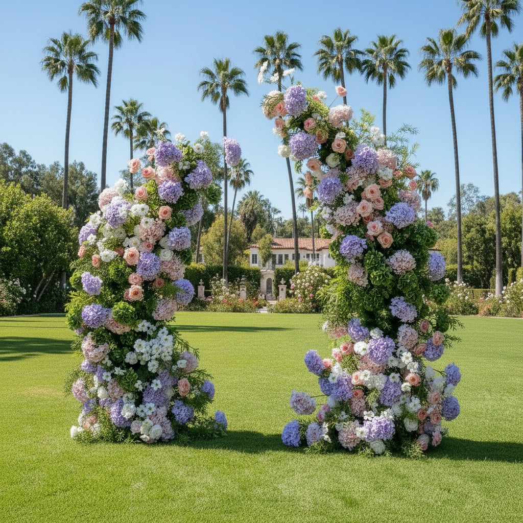 Purple, Pink, Green and White 2 Piece Premium Flower Arch Set - 4599