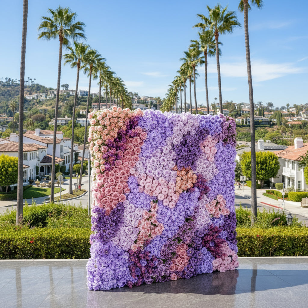 Purple, Pink and Violet Premium Rose Flower Wall - 325