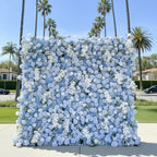 Blue & White Wild Rose Premium Flower Wall - 135