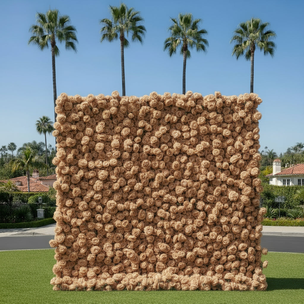 Tan Wild Rose Flower Wall Backdrop - 246