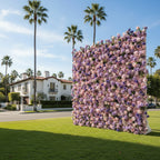 Purple & Pink Wild Rose Premium Greenery Flower Wall - 208